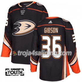 Anaheim Ducks tröja John Gibson 36 Adidas 2017-2018 Svart Authentic - NHL Tröjor Barn